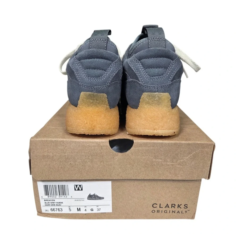 Clarks Breacon Sneakers Mens 5 Blue Grey Suede Crepe Sole 26166763 Low Top Shoes
